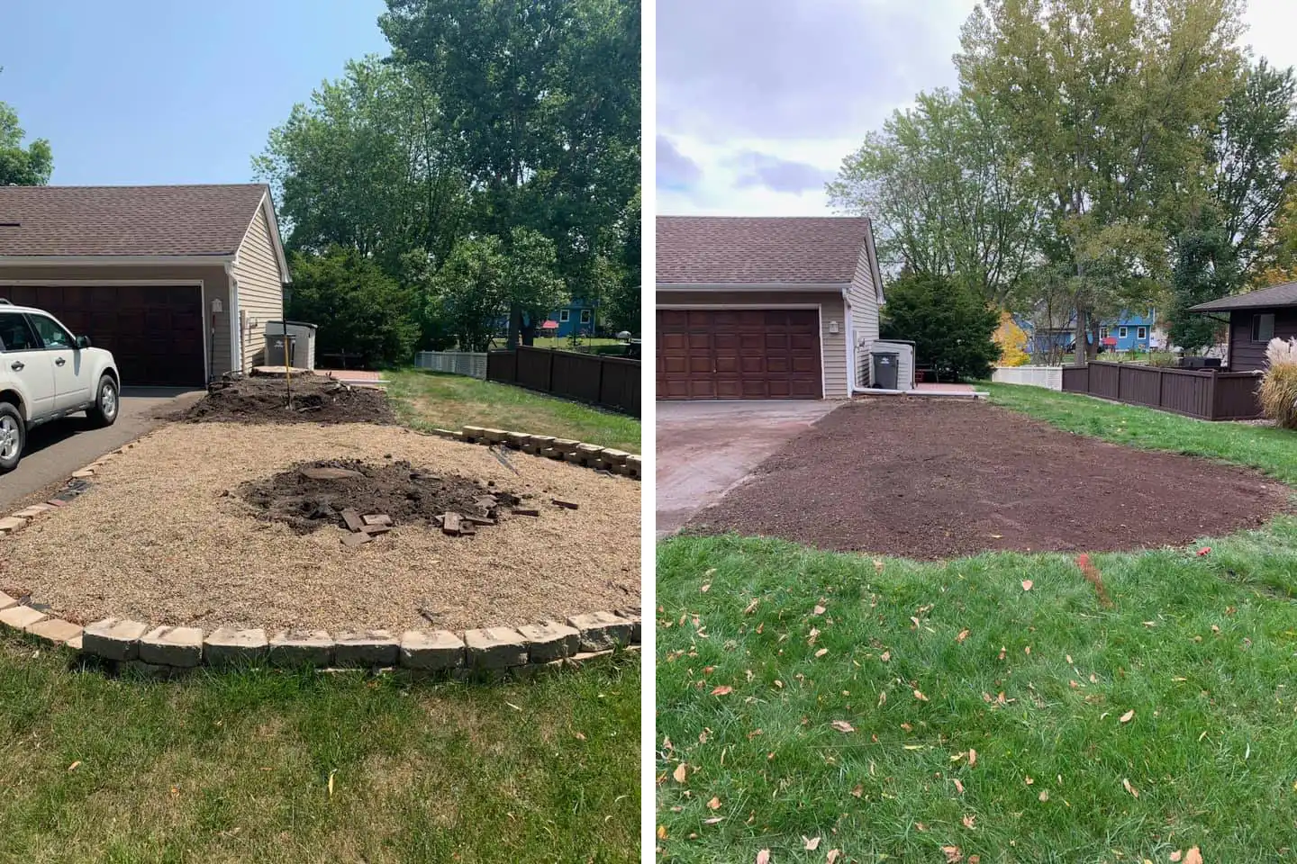 West Metro Stump Grinding - stump cleared out in Chanhassen, Minnesota