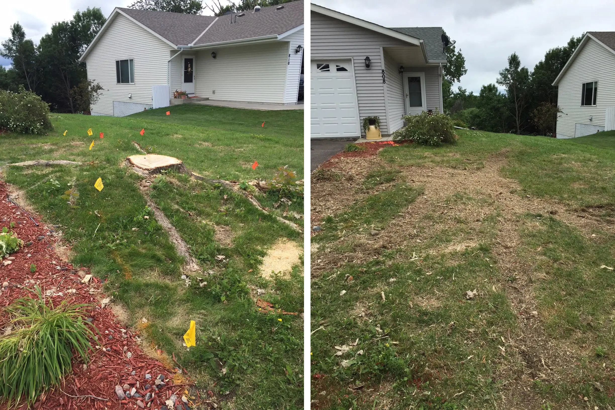 West Metro Stump Grinding - clearing out stump in Chanhassen, Minnesota